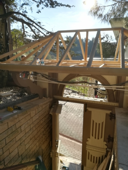 Bahçe Kapısı Ahşap Çatı Dekorasyon