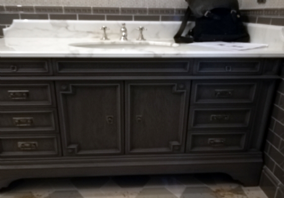 Siyah Rustik Banyo Dolabı